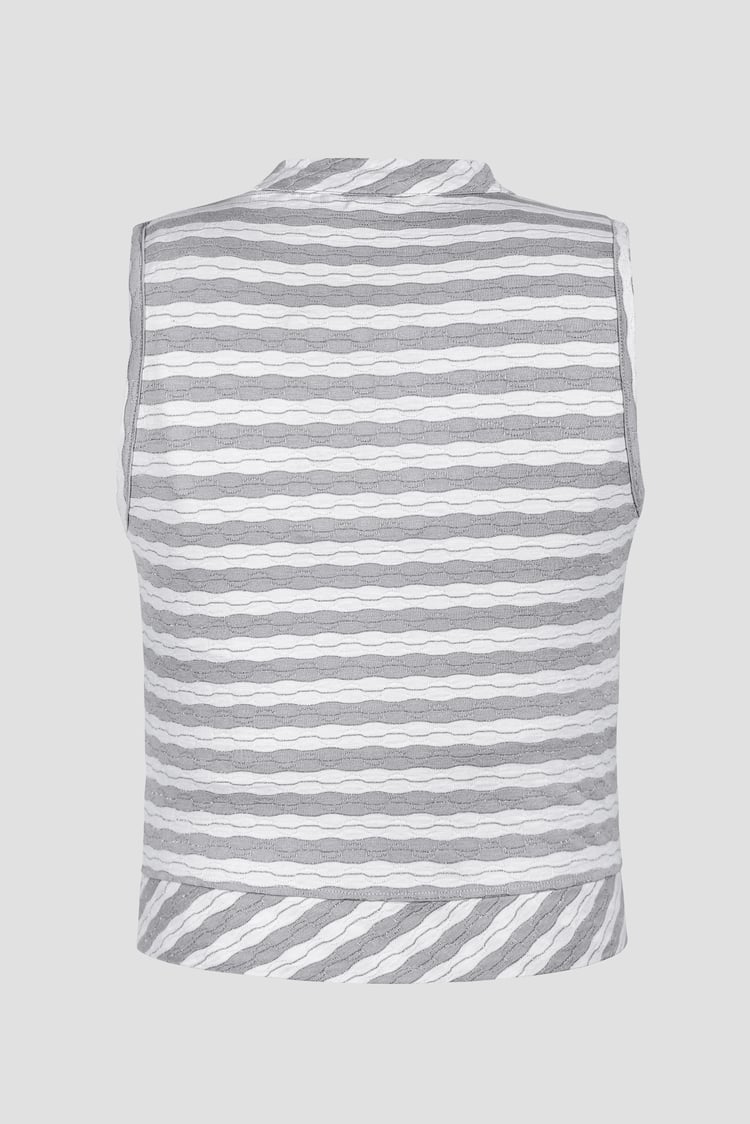 High Neck V-Cut Crop Top