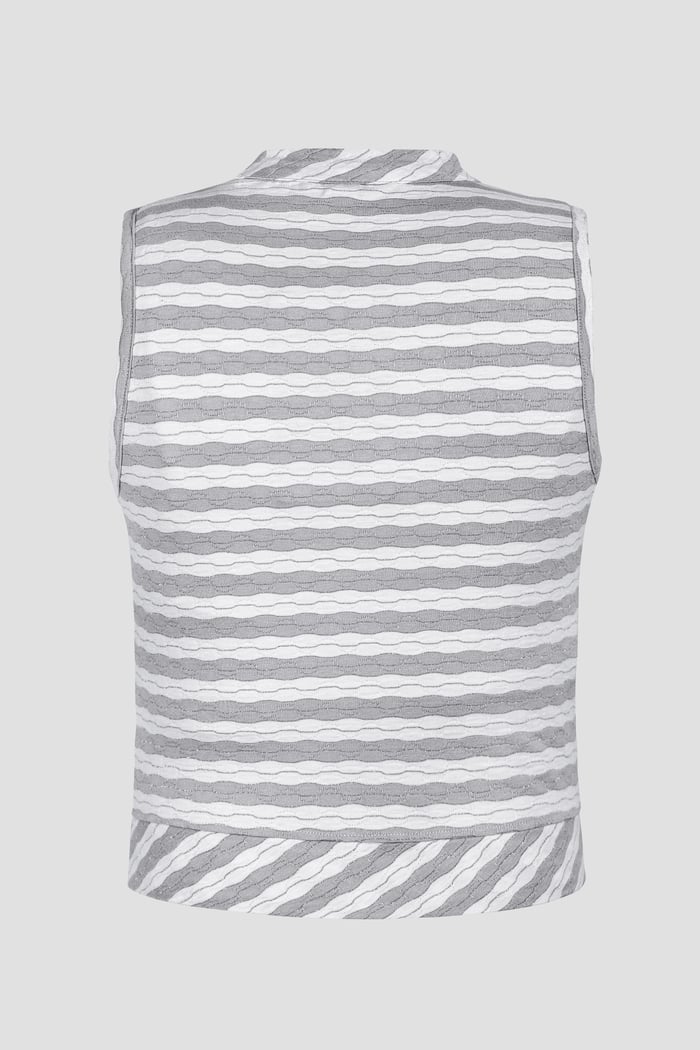 High Neck V-Cut Crop Top