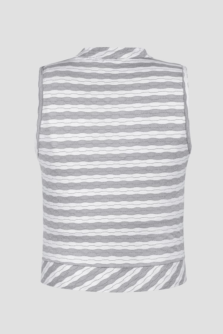 High Neck V-Cut Crop Top