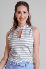 High Neck V-Cut Crop Top