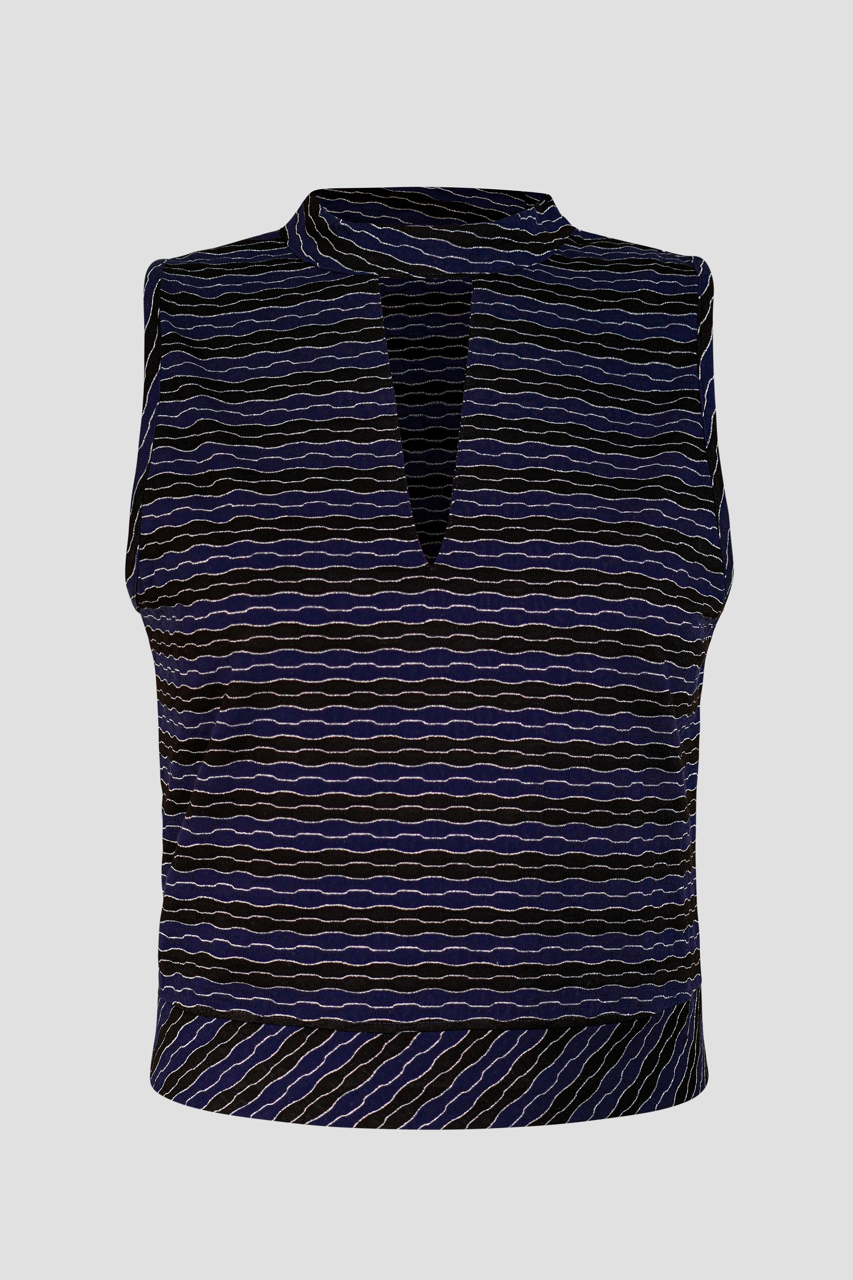 High Neck V-Cut Crop Top