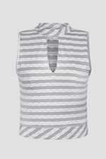 High Neck V-Cut Crop Top