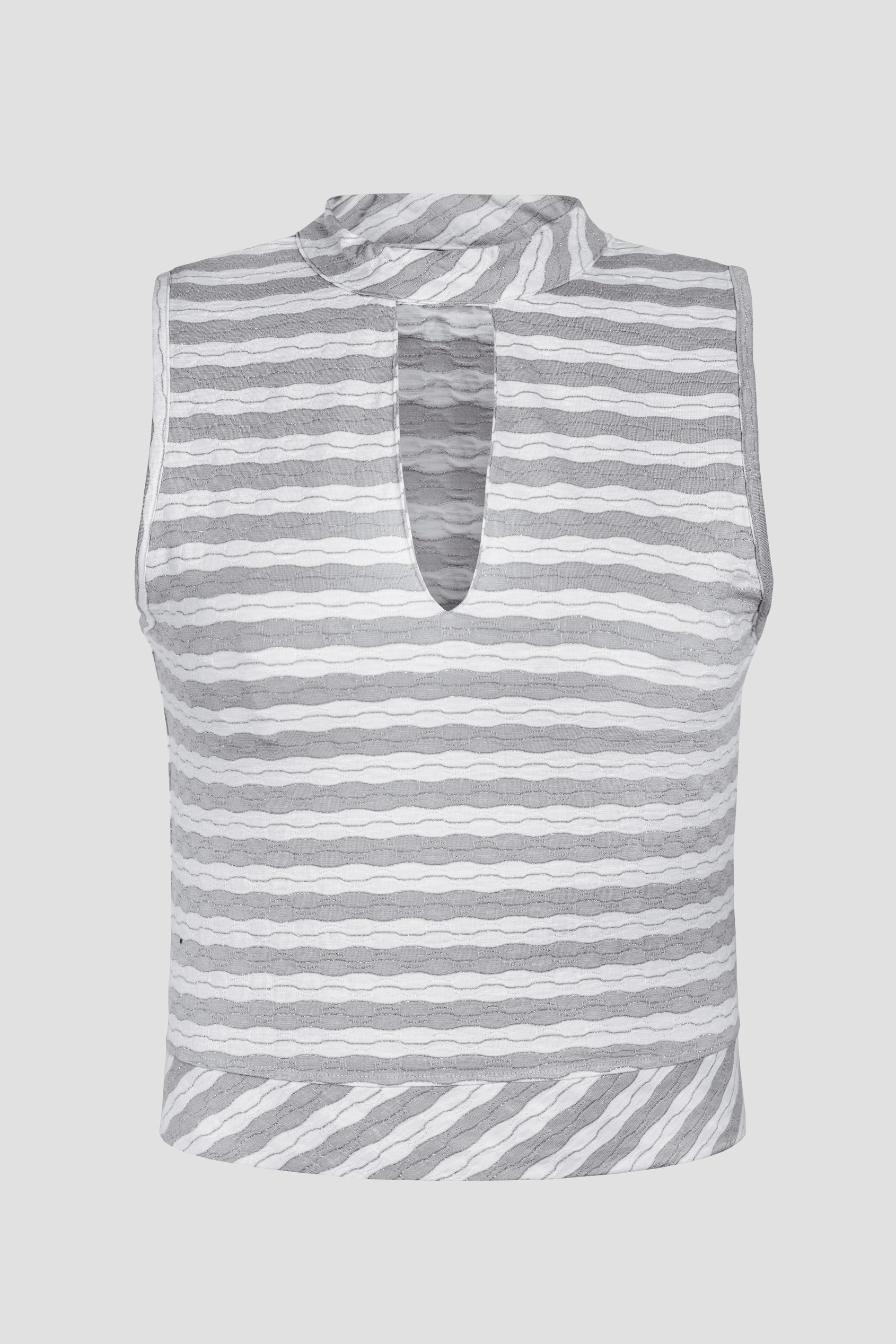 High Neck V-Cut Crop Top