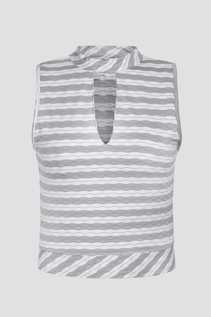 High Neck V-Cut Crop Top