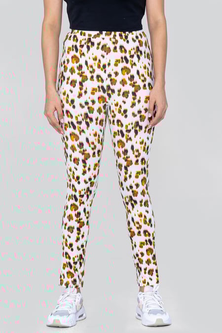 Pink Leopard Print Regular length Leggings