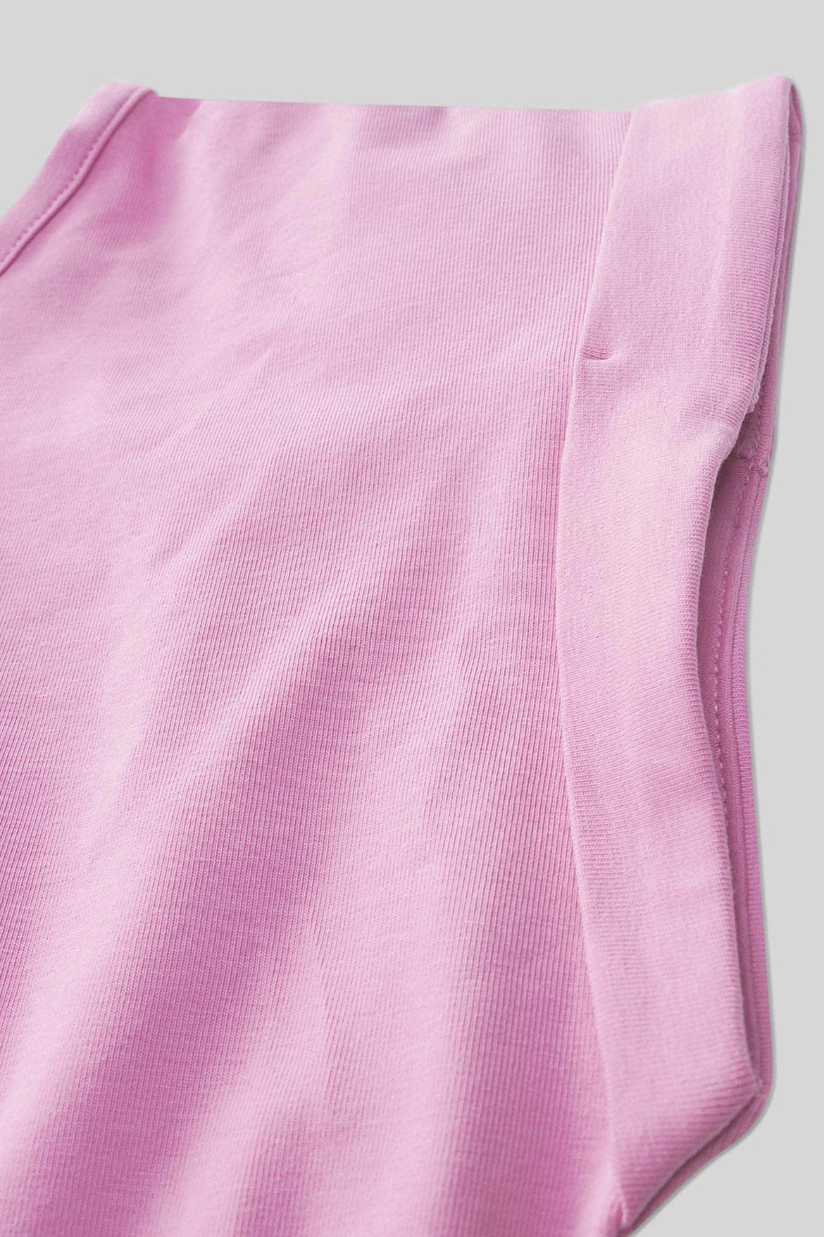 Shoulder Padded Cap-Sleeve Roll-Up T-Shirt