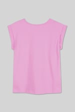 Shoulder Padded Cap-Sleeve Roll-Up T-Shirt