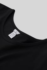 Shoulder Padded Cap-Sleeve Roll-Up T-Shirt