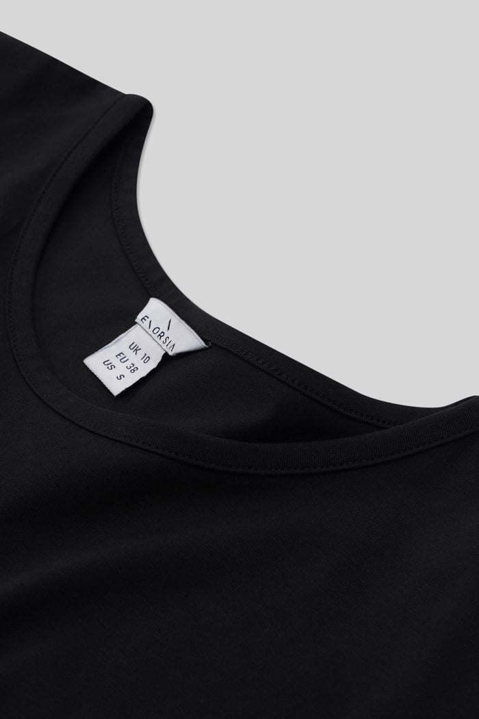 Shoulder Padded Cap-Sleeve Roll-Up T-Shirt