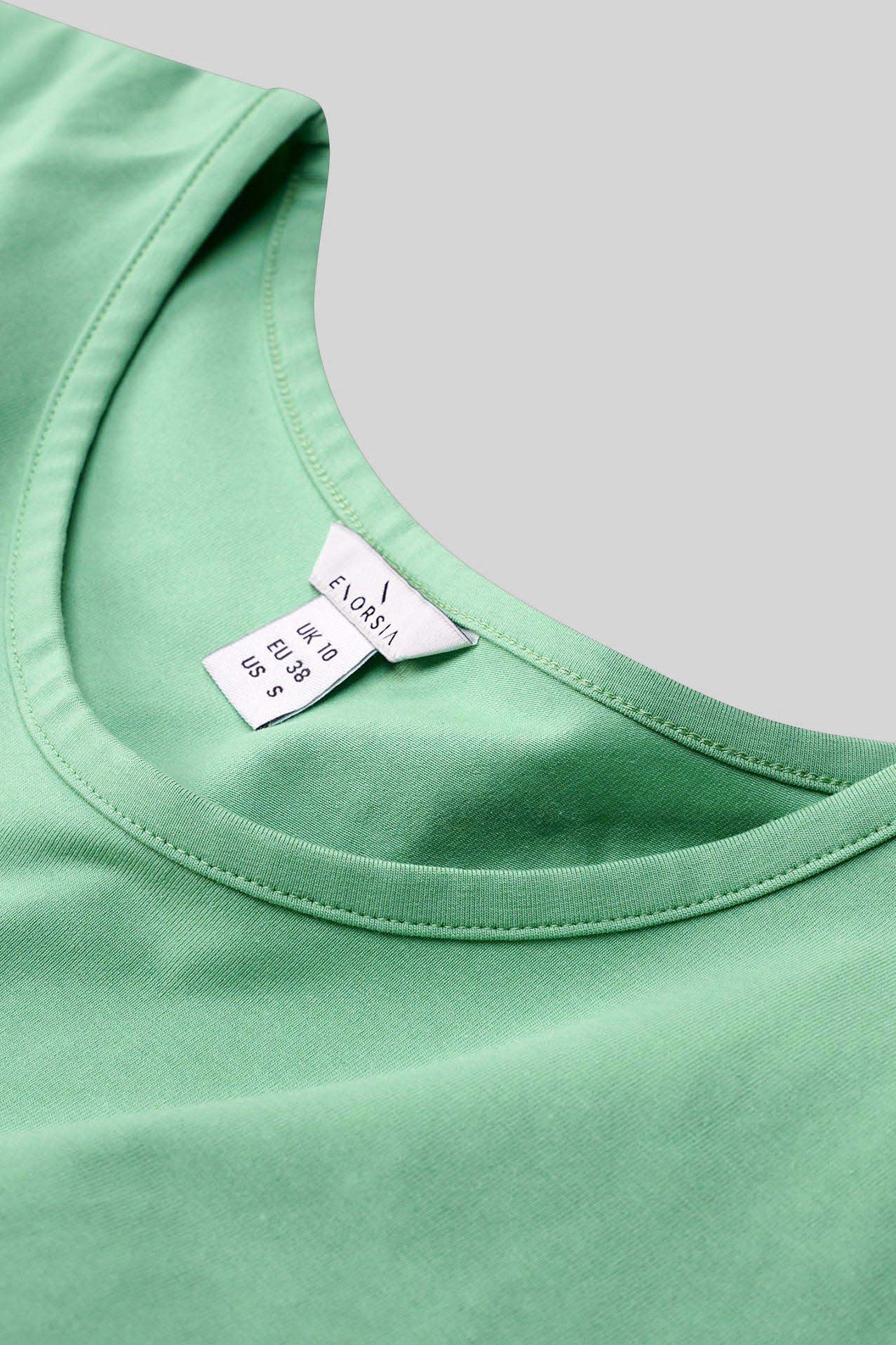 Shoulder Padded Cap-Sleeve Roll-Up T-Shirt