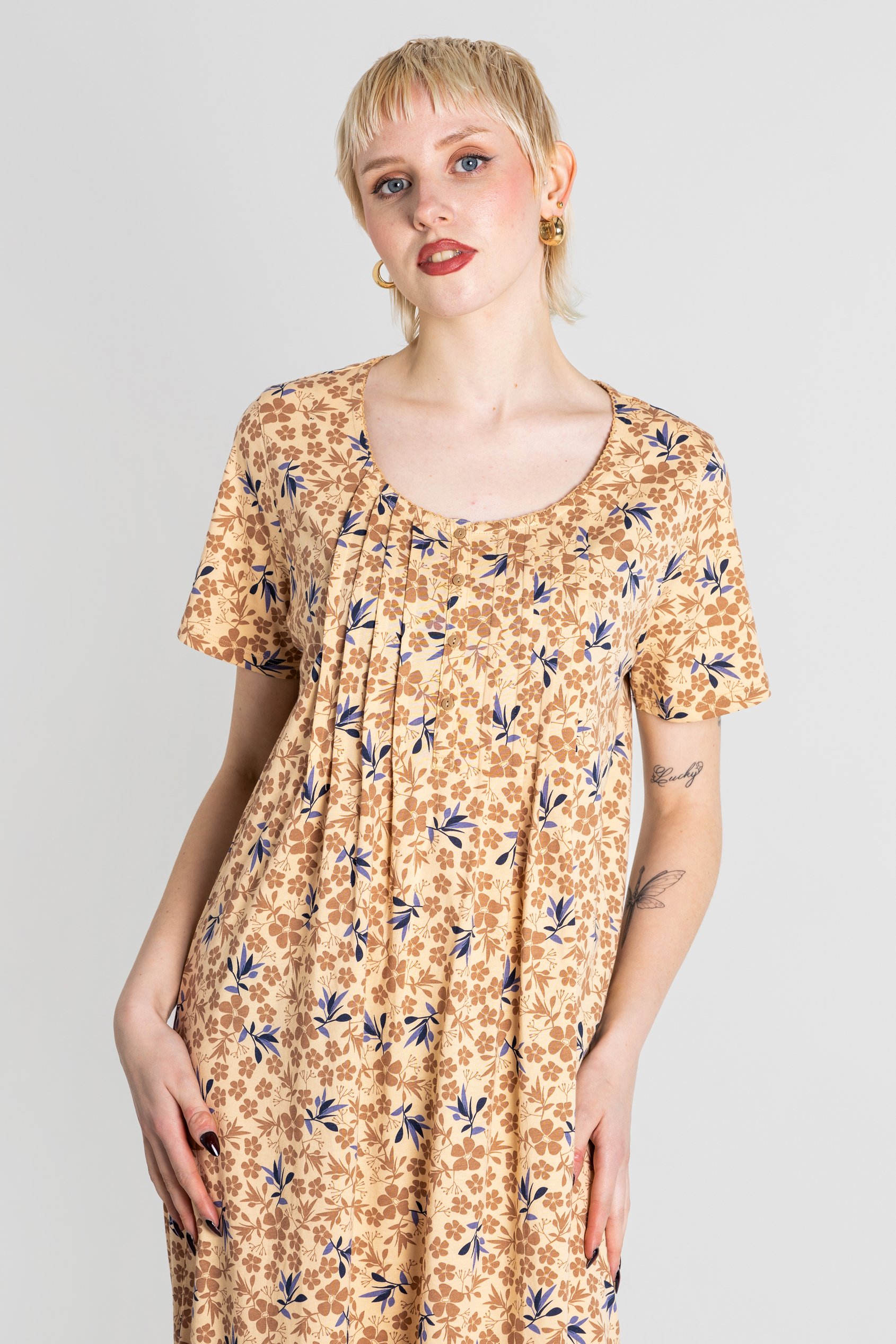 Pleated Details S/S Nightdress