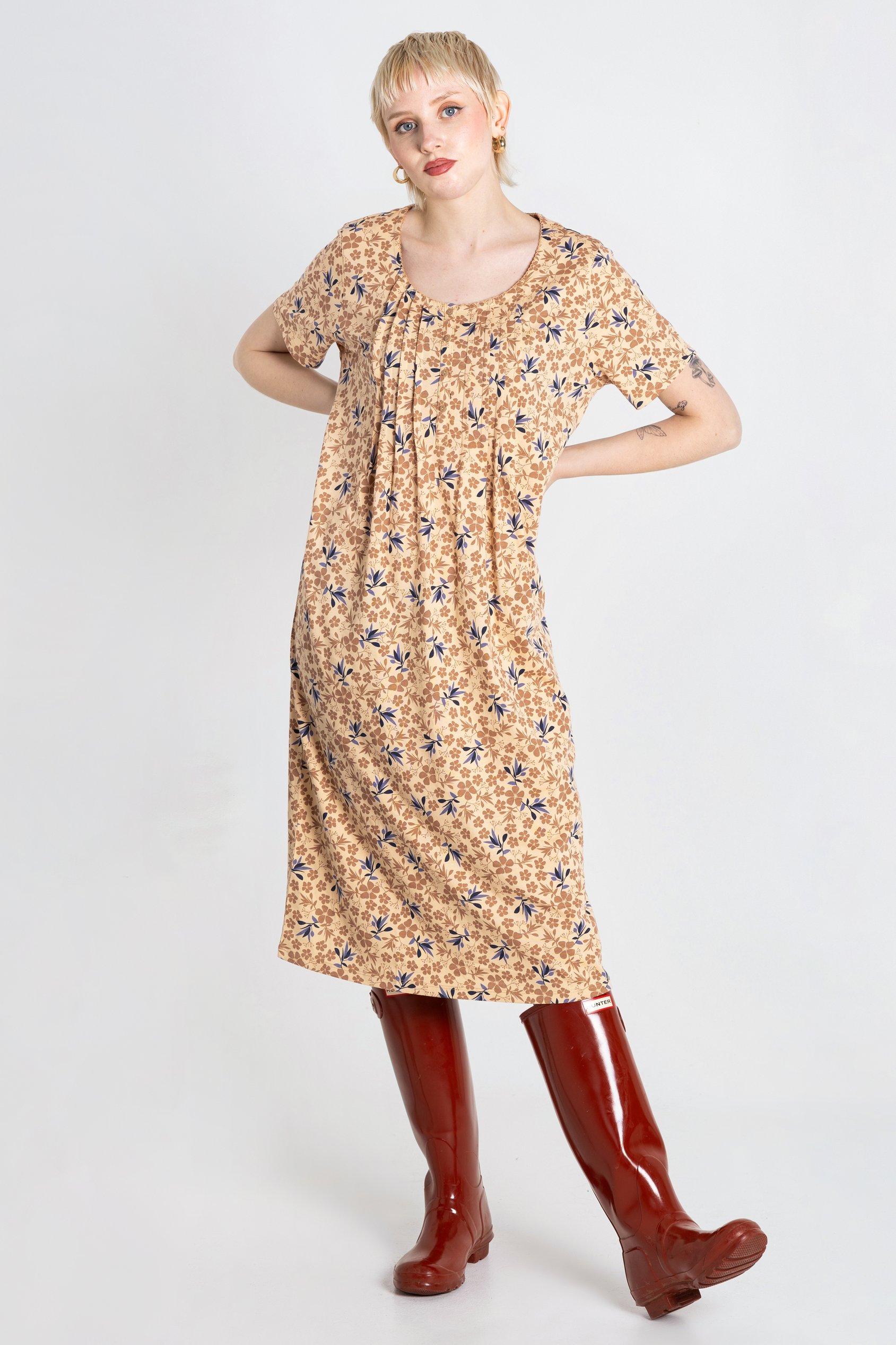 Pleated Details S/S Nightdress