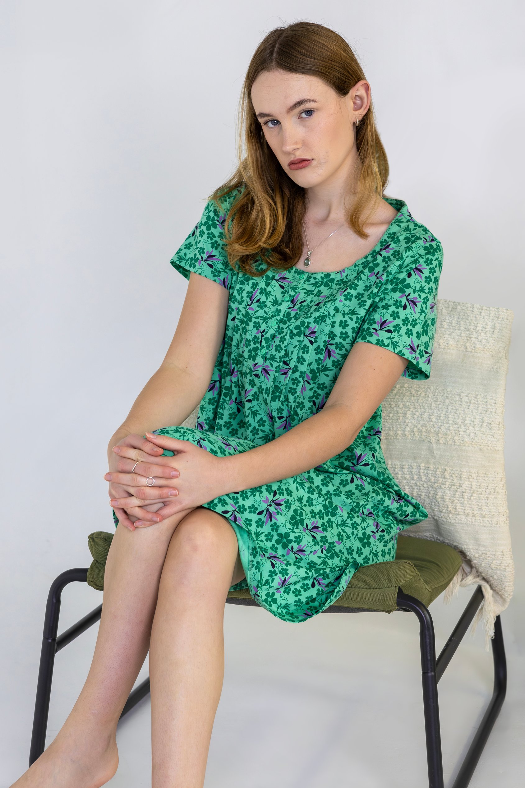 Pleated Details S/S Nightdress