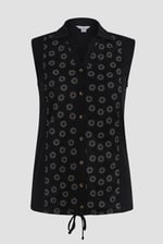 Sleeveless Printed Tie Hem Tops