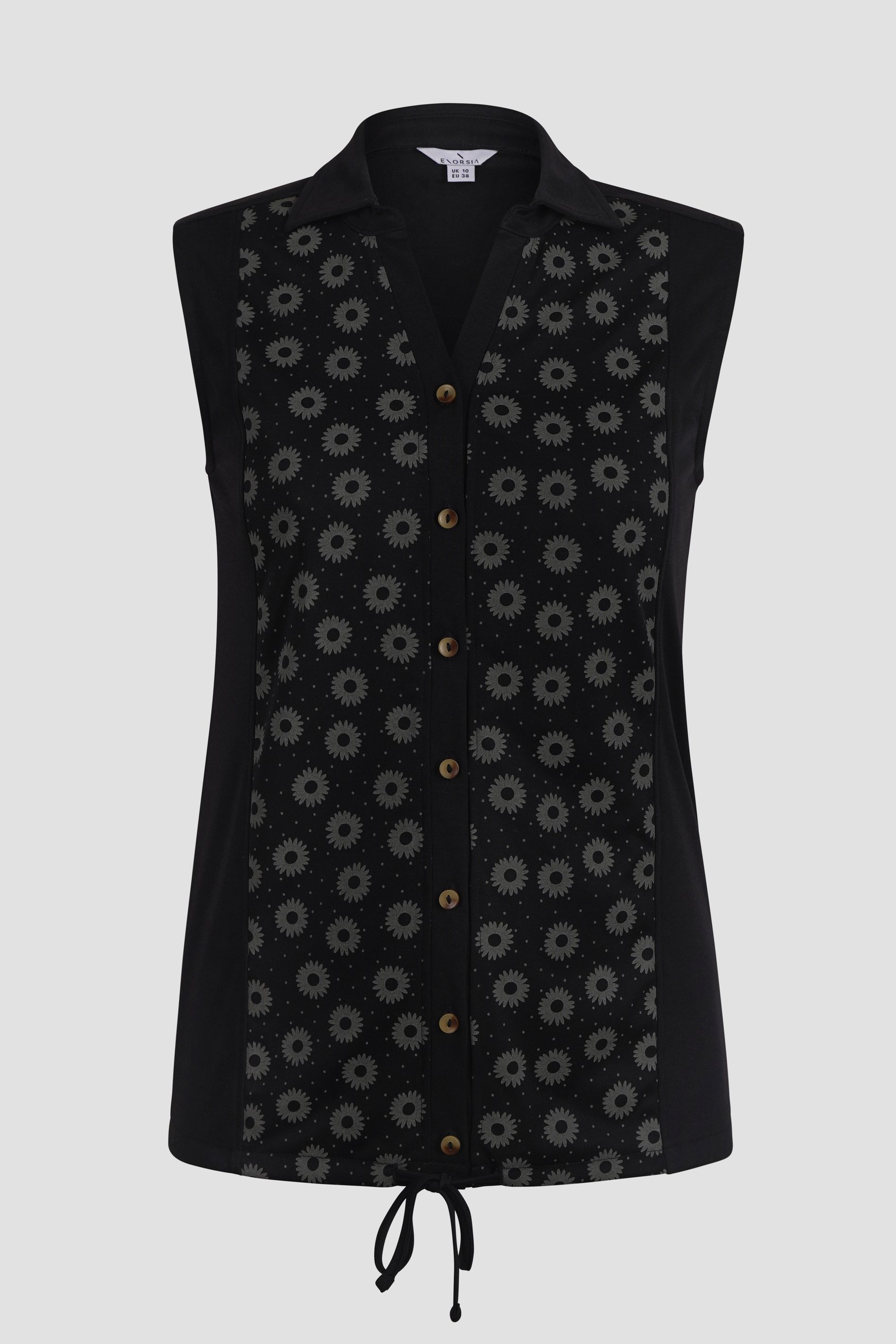 Sleeveless Printed Tie Hem Tops