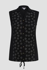 Sleeveless Printed Tie Hem Tops