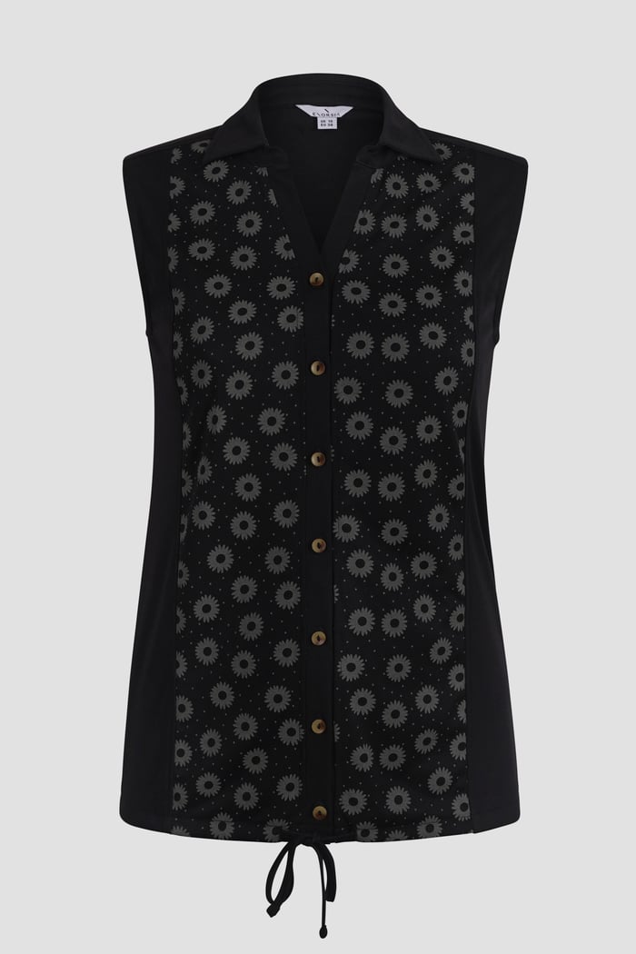 Sleeveless Printed Tie Hem Tops