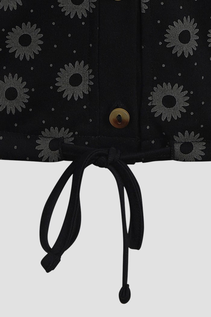 Sleeveless Printed Tie Hem Tops