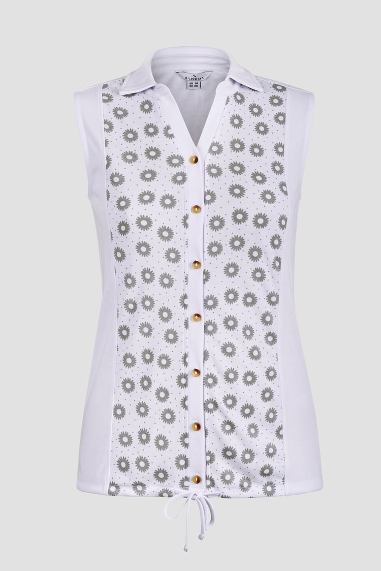 Sleeveless Printed Tie Hem Tops