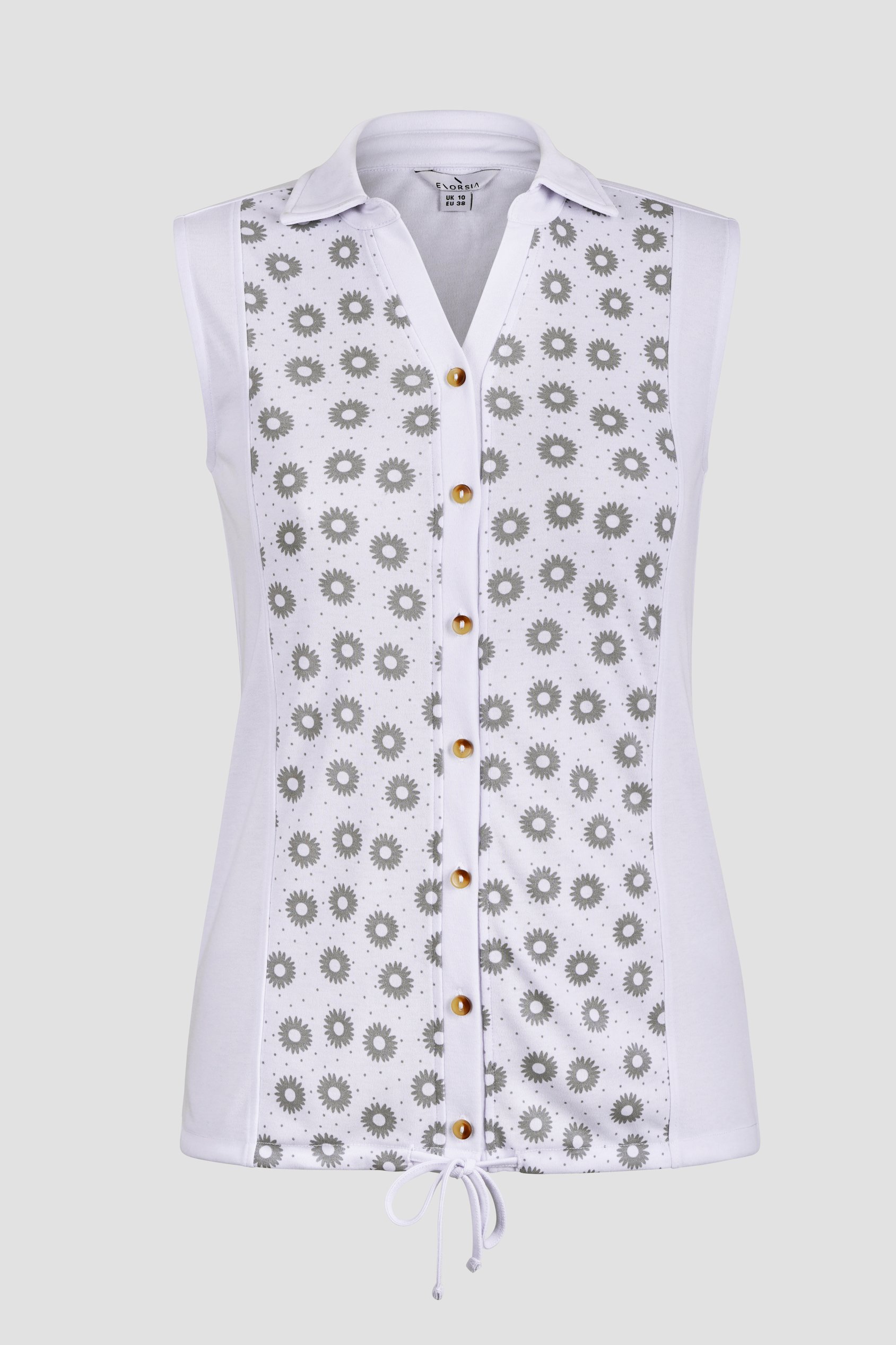 Sleeveless Printed Tie Hem Tops