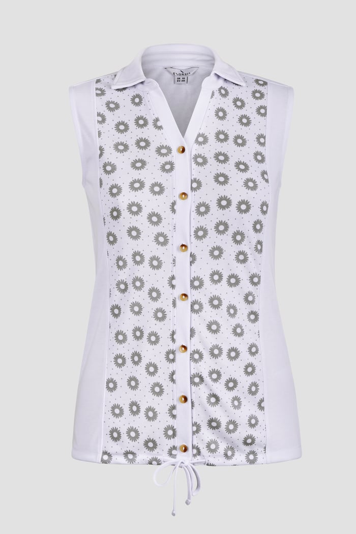 Sleeveless Printed Tie Hem Tops