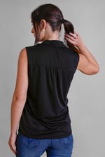 Sleeveless Printed Tie Hem Tops