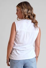 Sleeveless Printed Tie Hem Tops