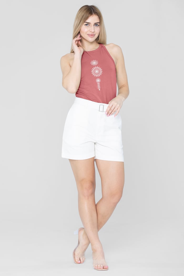 Motif Embroidered Tank Top