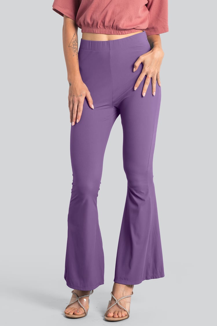 Women's Supper Stretch Zip Details Flare Leggings