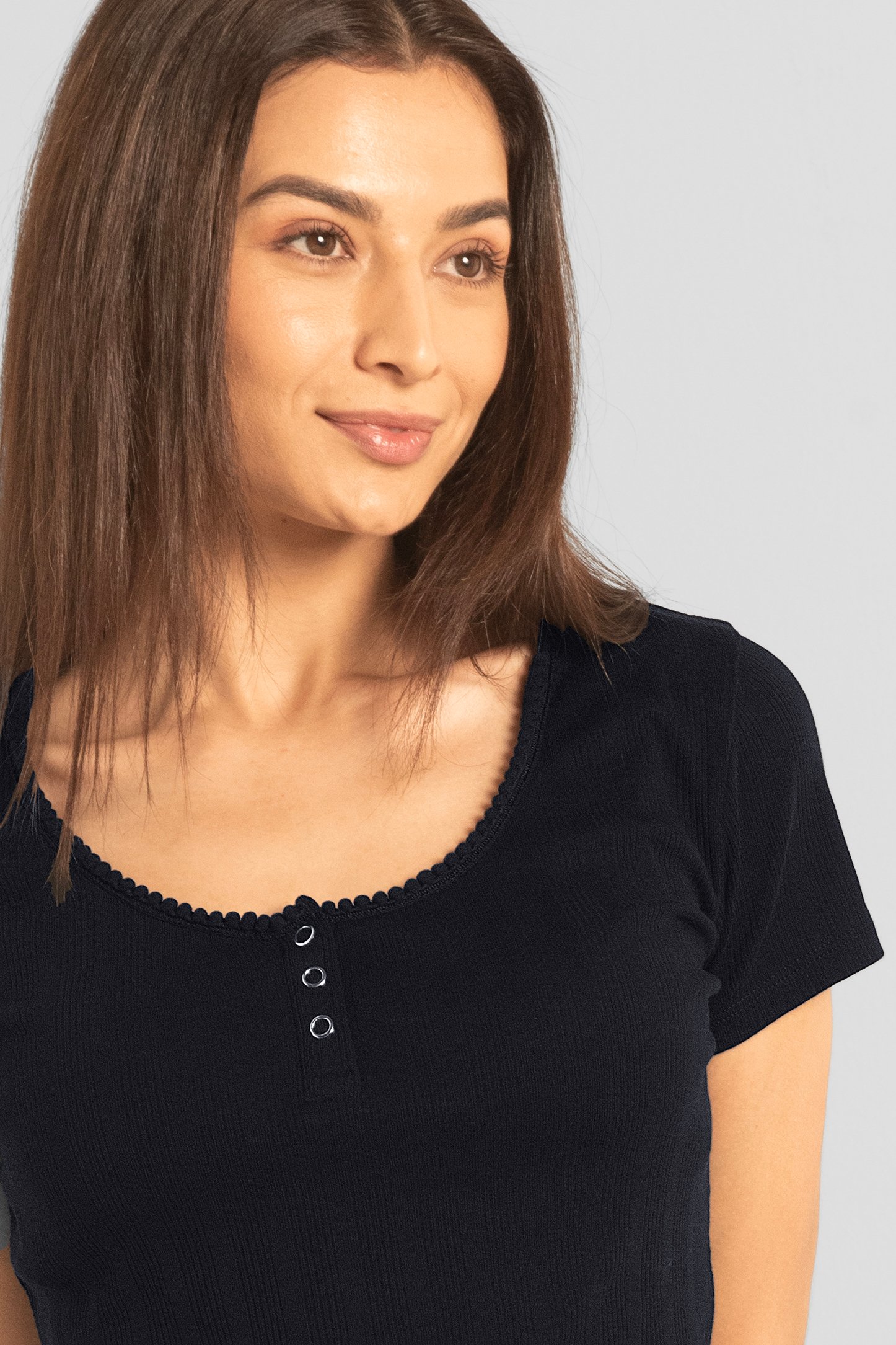 Snap Button Details Crop Tank Top