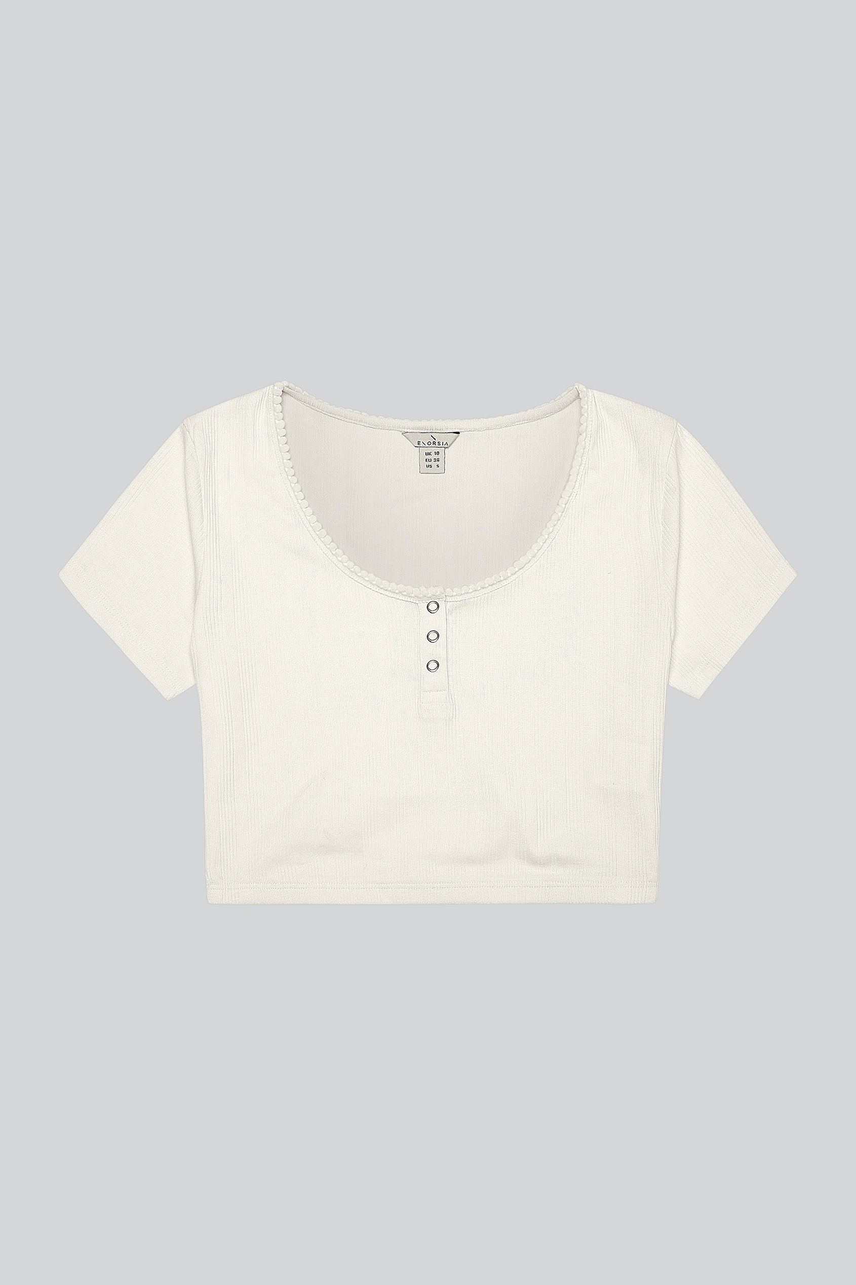 Snap Button Details Crop Tank Top