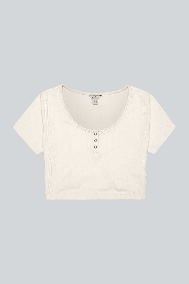 Snap Button Details Crop Tank Top