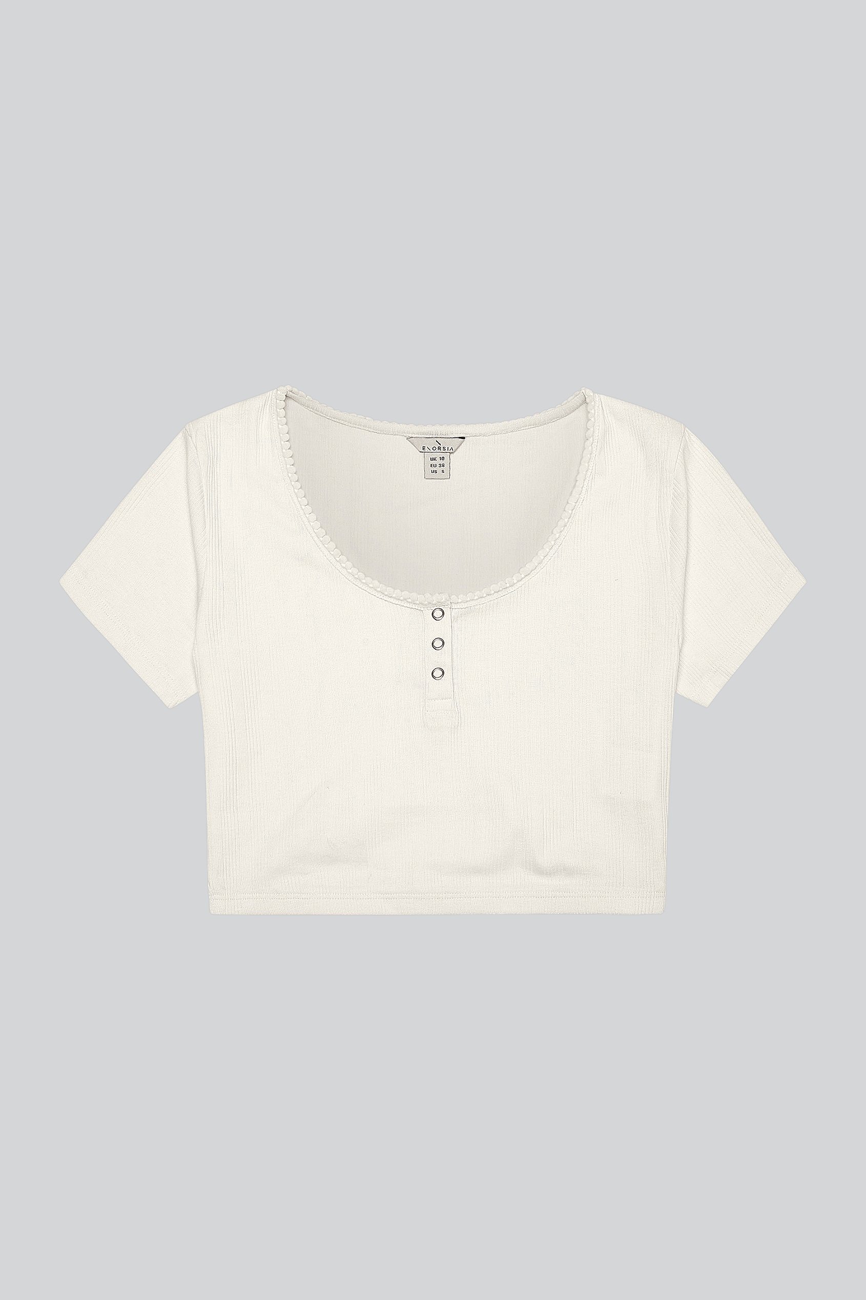 Snap Button Details Crop Tank Top