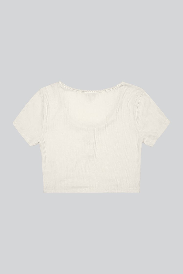 Snap Button Details Crop Tank Top