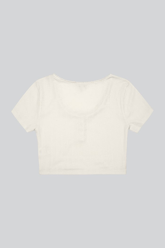 Snap Button Details Crop Tank Top