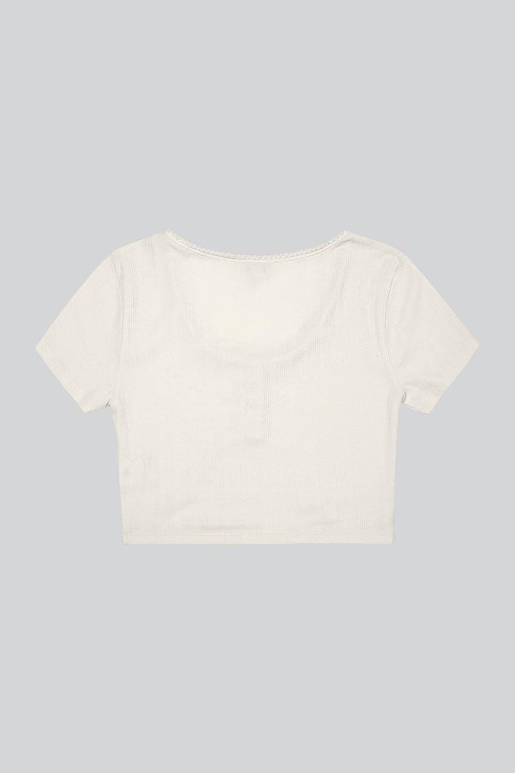 Snap Button Details Crop Tank Top