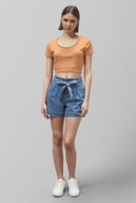 Snap Button Details Crop Tank Top