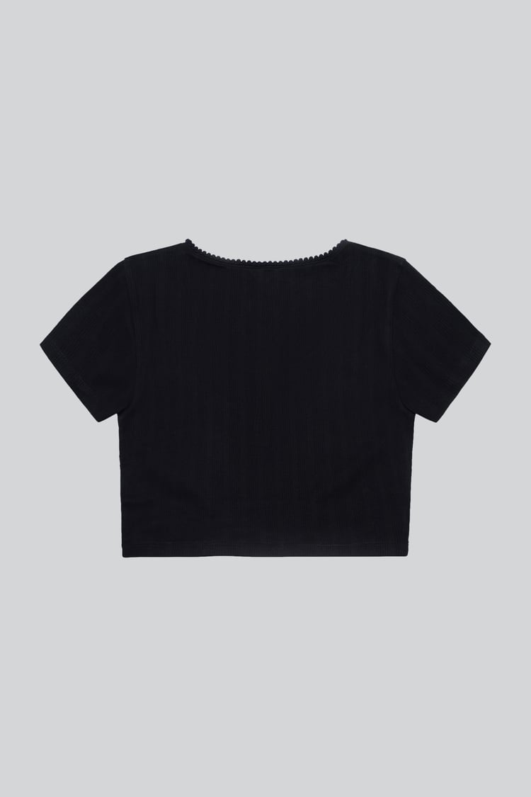 Snap Button Details Crop Tank Top