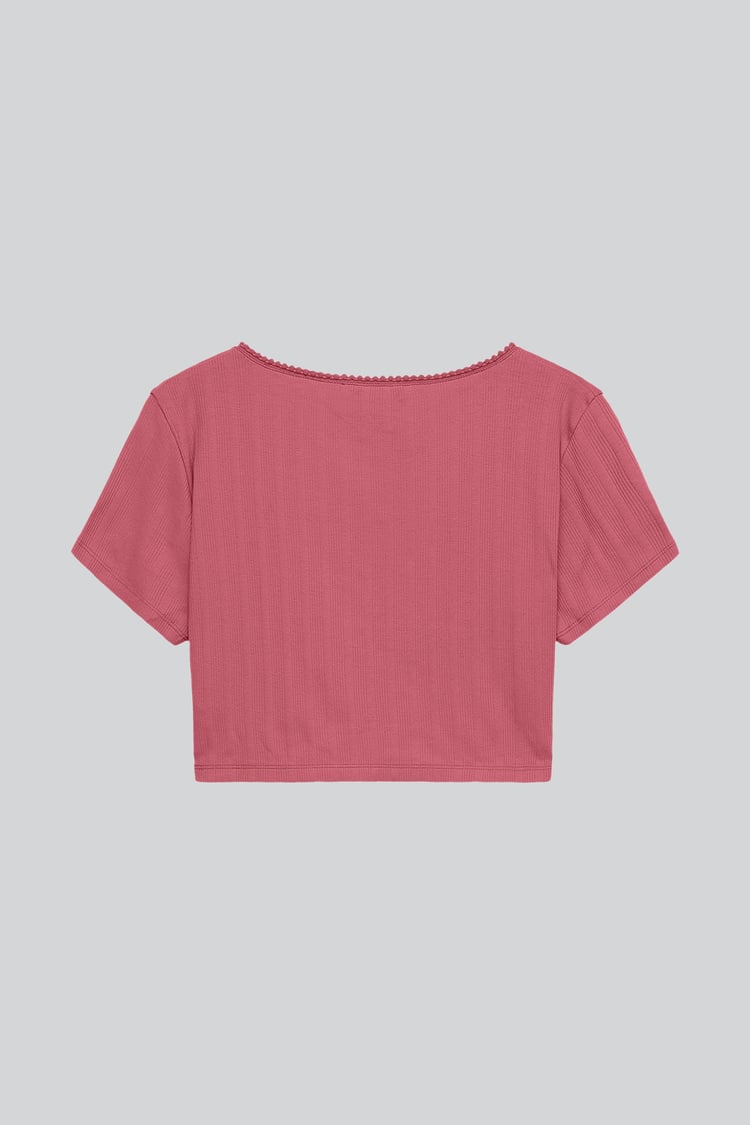 Snap Button Details Crop Tank Top