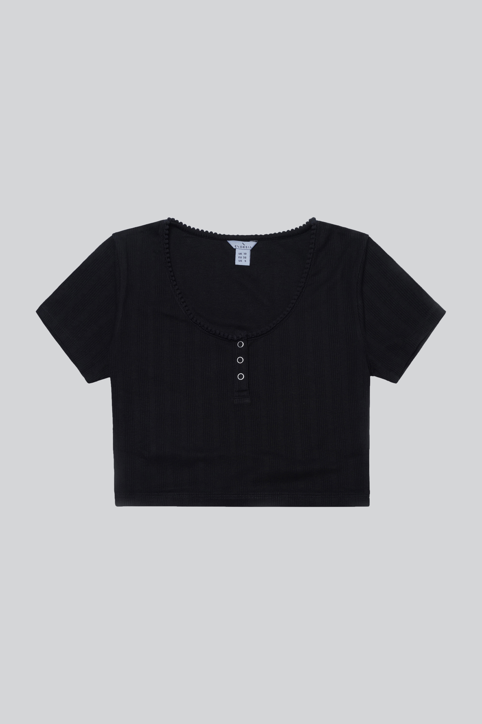 Snap Button Details Crop Tank Top