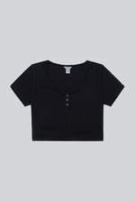 Snap Button Details Crop Tank Top