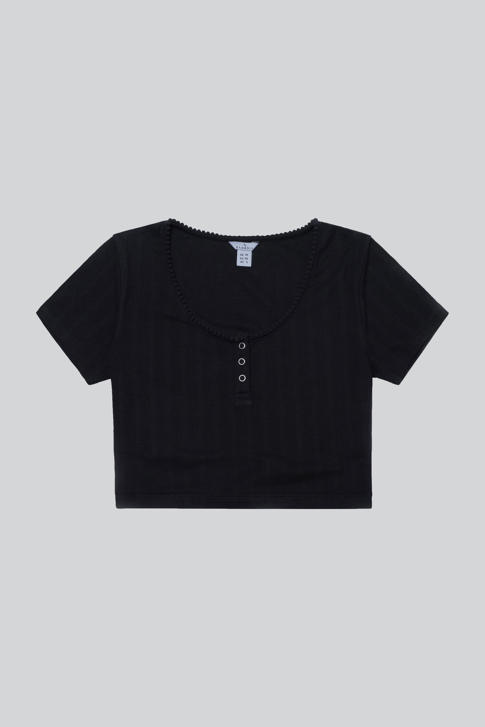 Snap Button Details Crop Tank Top