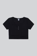 Snap Button Details Crop Tank Top