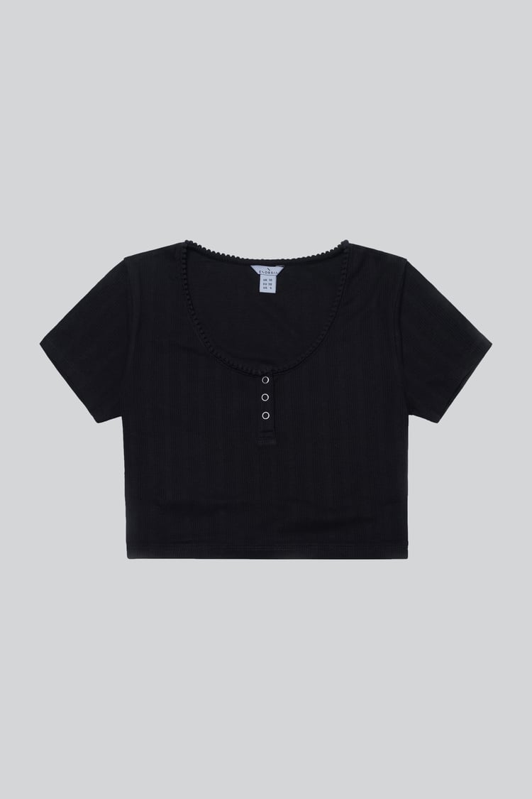 Snap Button Details Crop Tank Top