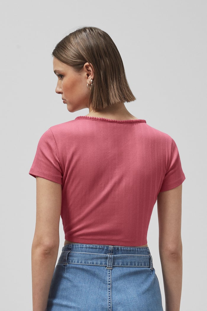 Snap Button Details Crop Tank Top