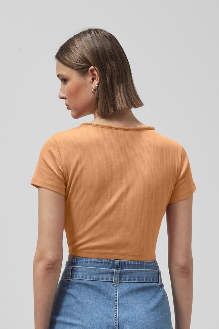 Snap Button Details Crop Tank Top