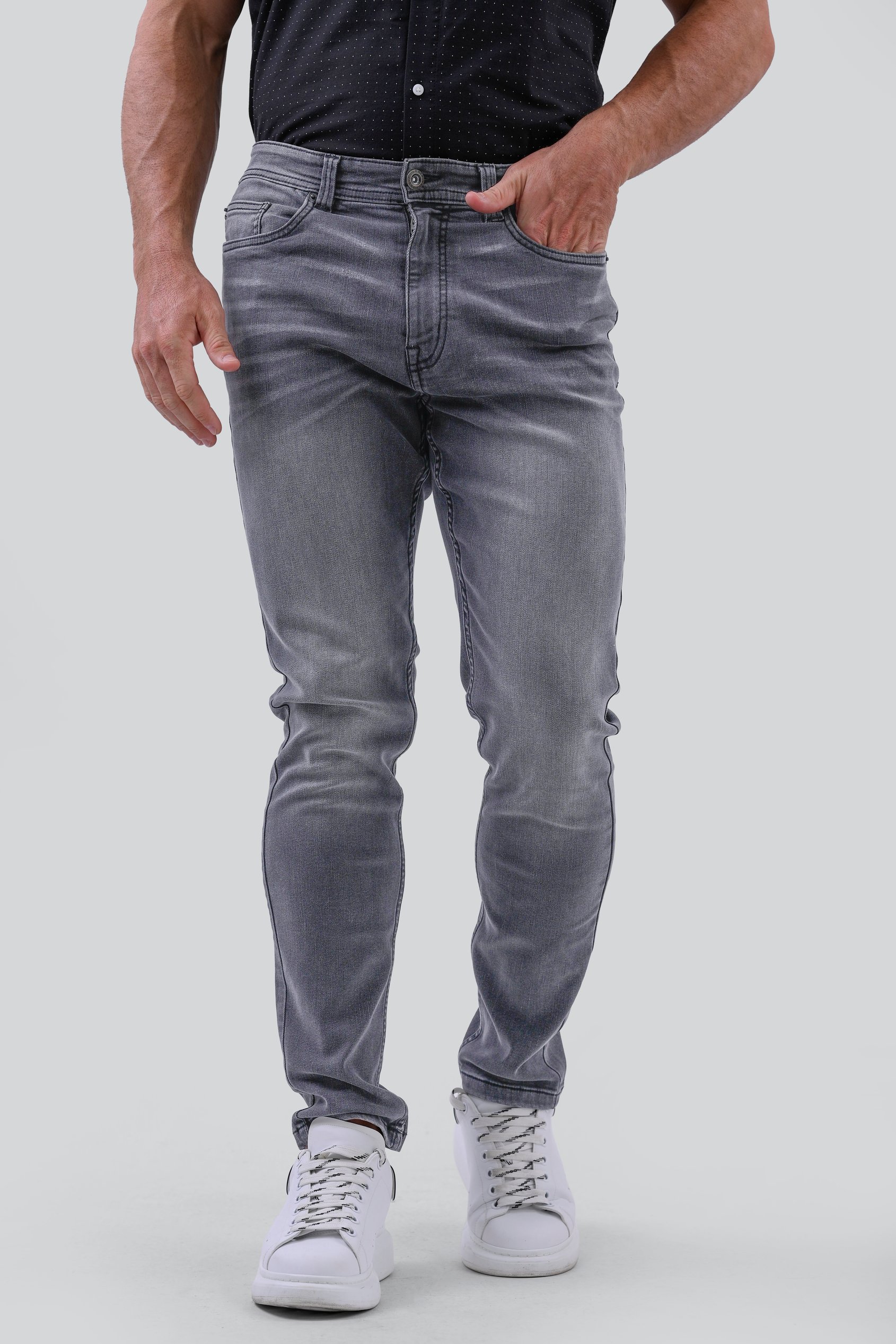 Grey Soft Touch Slim Stretch Jeans