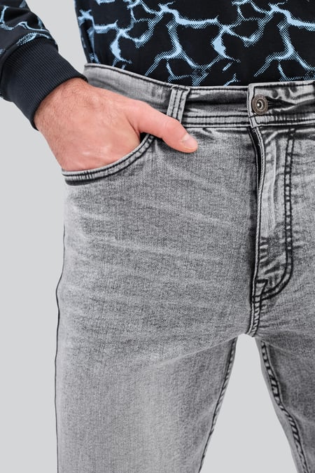 light Gray Grey Soft Touch Slim Stretch Jeans