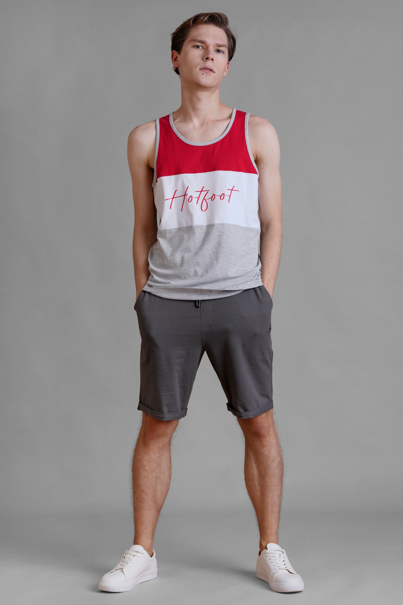 Colour Block Hot Foot Printed Vest