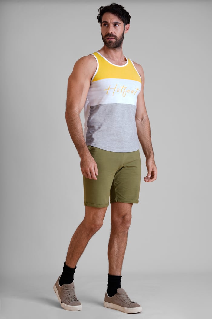 Colour Block Hot Foot Printed Vest